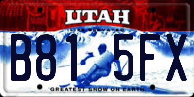 UT license plate B815FX