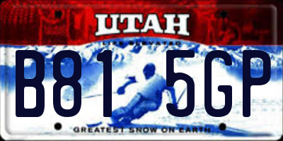 UT license plate B815GP