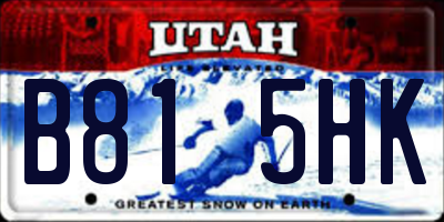 UT license plate B815HK