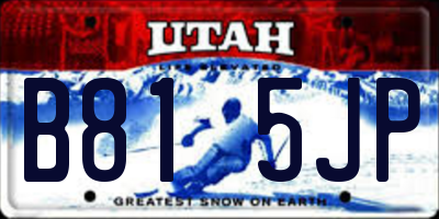 UT license plate B815JP