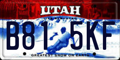 UT license plate B815KF