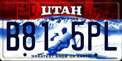 UT license plate B815PL