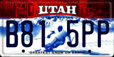 UT license plate B815PP