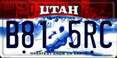 UT license plate B815RC