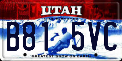 UT license plate B815VC