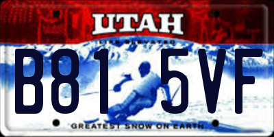 UT license plate B815VF