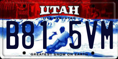 UT license plate B815VM