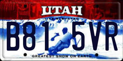 UT license plate B815VR