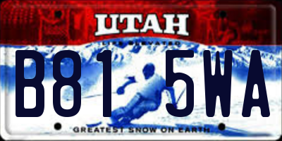 UT license plate B815WA