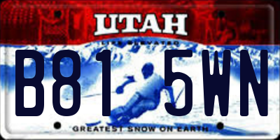 UT license plate B815WN