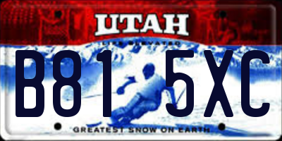 UT license plate B815XC