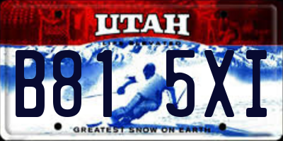 UT license plate B815XI