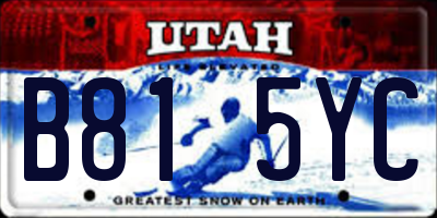 UT license plate B815YC