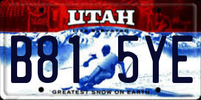 UT license plate B815YE