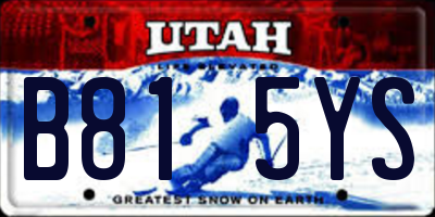 UT license plate B815YS