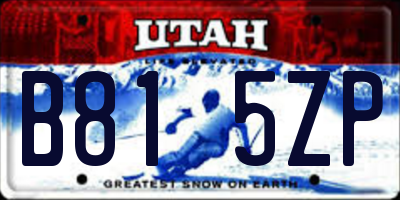 UT license plate B815ZP