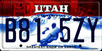 UT license plate B815ZY