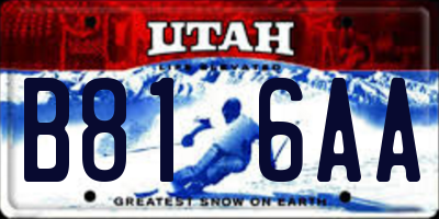 UT license plate B816AA
