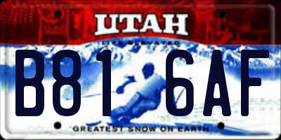 UT license plate B816AF