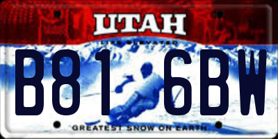 UT license plate B816BW