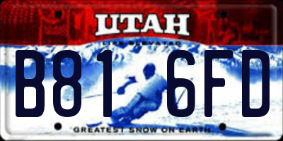 UT license plate B816FD