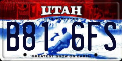 UT license plate B816FS