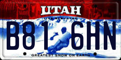 UT license plate B816HN