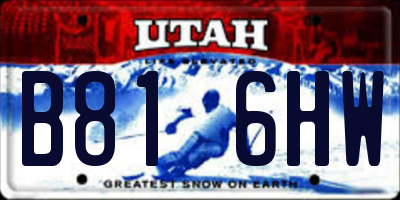 UT license plate B816HW