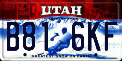 UT license plate B816KF