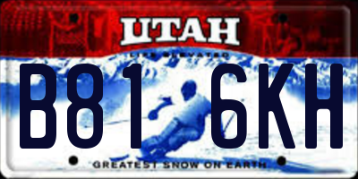 UT license plate B816KH
