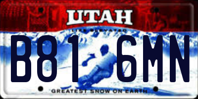UT license plate B816MN