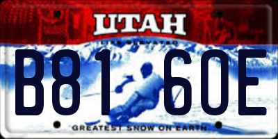 UT license plate B816OE