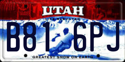 UT license plate B816PJ