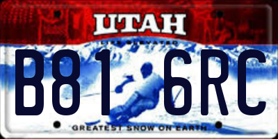 UT license plate B816RC