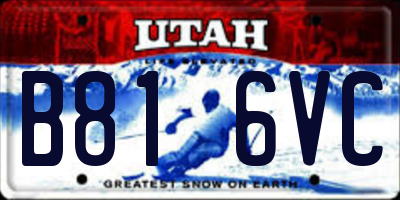 UT license plate B816VC