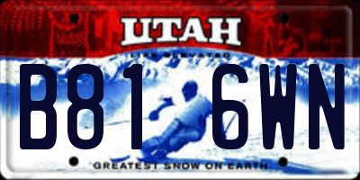 UT license plate B816WN