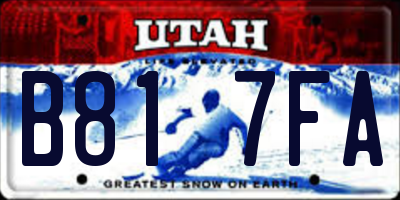 UT license plate B817FA