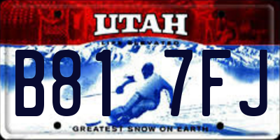 UT license plate B817FJ