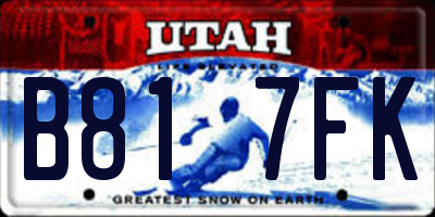 UT license plate B817FK