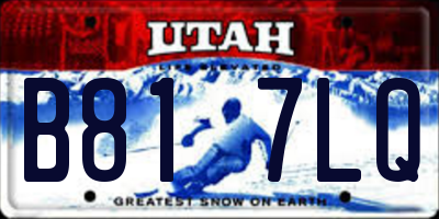 UT license plate B817LQ