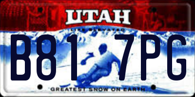 UT license plate B817PG