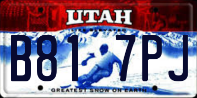 UT license plate B817PJ