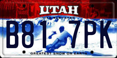 UT license plate B817PK