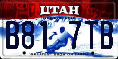 UT license plate B817TB