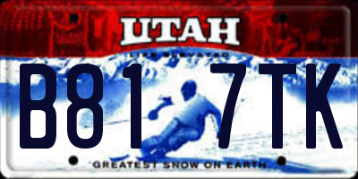 UT license plate B817TK