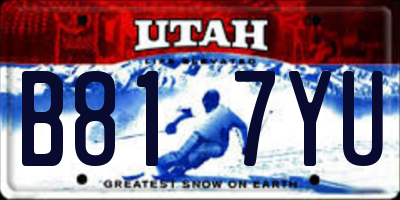 UT license plate B817YU