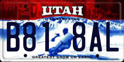 UT license plate B818AL
