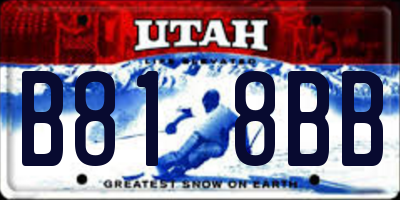 UT license plate B818BB