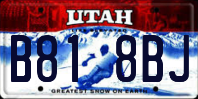 UT license plate B818BJ