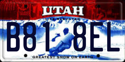 UT license plate B818EL